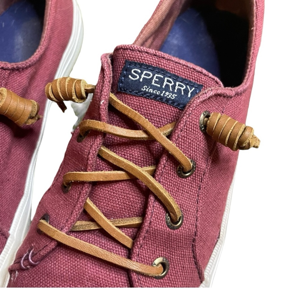 Women's Sperry Crest Vibe Canvas Sneaker oxblood red Size 8
